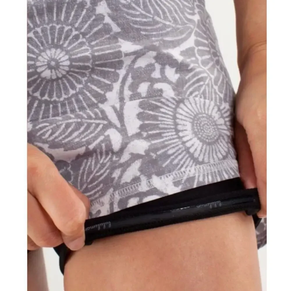 Lululemon Pace Setter Skirt Beachy Fossil Gray Lined 6